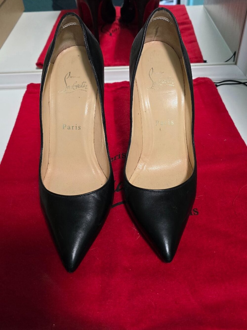 Christian Louboutin Pigalle 100 Black Leather 37